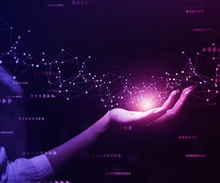 Woman deciding between two technologies in her hand