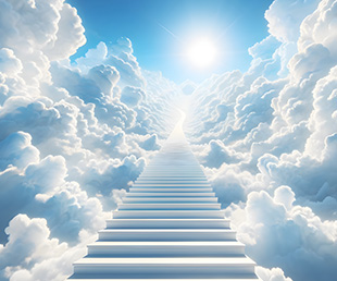 pictuire of a staircase in the clouds