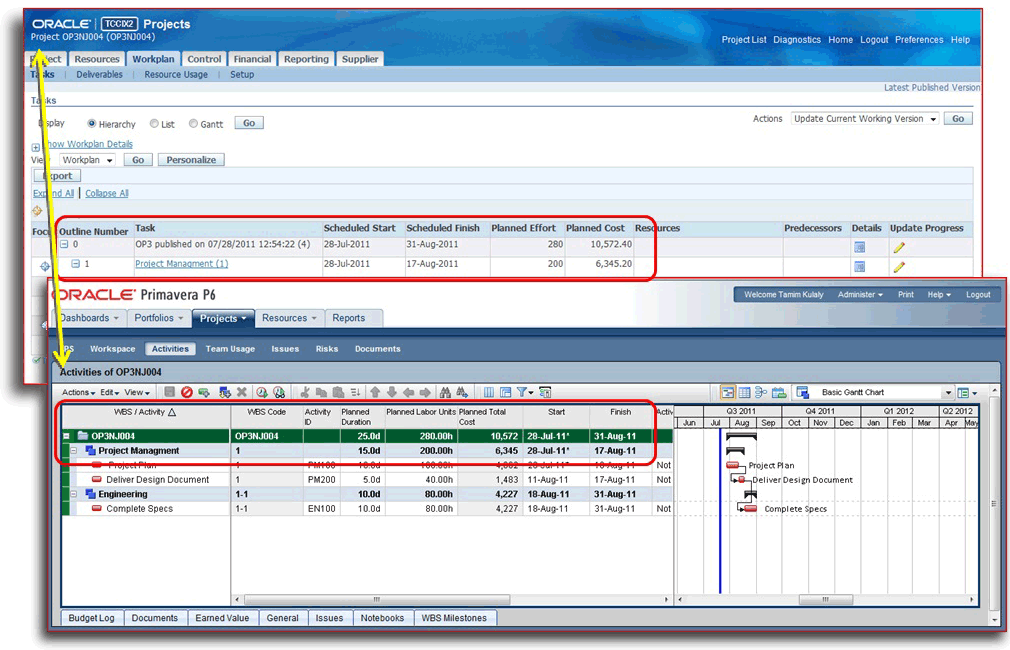 OP3 Integrates Oracle EBS and Primavera Applications